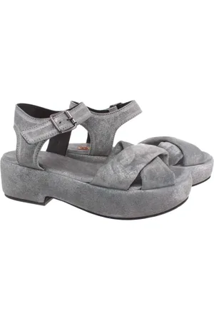 Moma Buty, Kobieta, Szary, 36 EU, Zamsz, Szare sandały z zamszu
