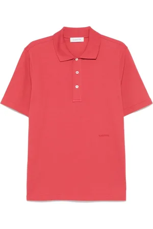 Lanvin Koszulki, Mężczyzna, Czerwony, L, Koszulka Polo w Kolorze Ceglanej Czerwieni