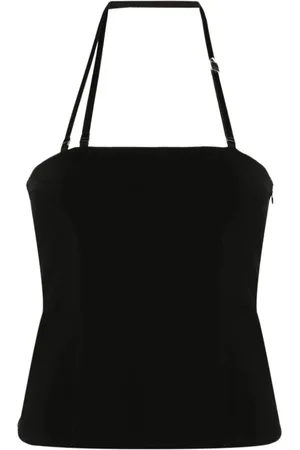 The Attico Koszulki, Kobieta, Czarny, S, Rayon, Elegancki czarny top bez rękawów