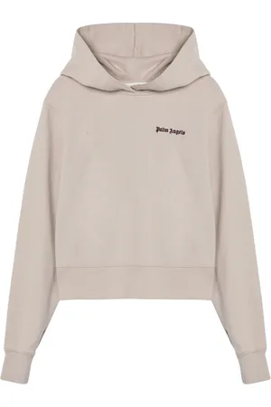 Palm Angels Bluzy, Kobieta, Beżowy, M, Bluza z kapturem