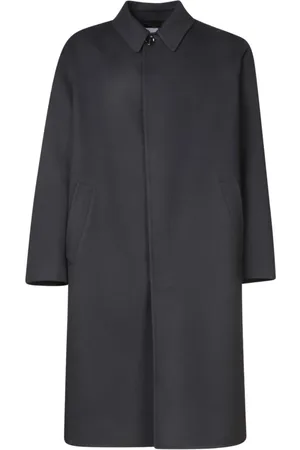 LARDINI Płaszcze, Mężczyzna, Czarny, M, Wełna, Czarny płaszcz
