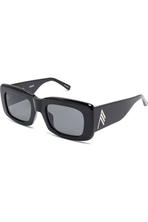 The Attico Akcesoria, Kobieta, Czarny, ONE SIZE, Zakrzywione okulary przeciwsłoneczne