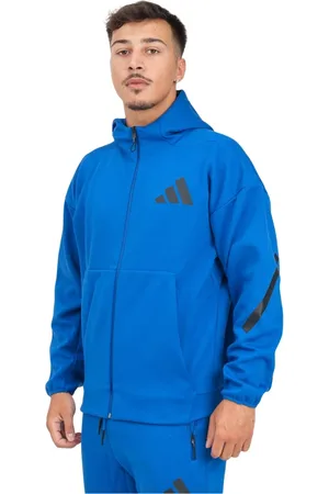 adidas Bluzy, Mężczyzna, Niebieski, 2XL, Bawełna, Bluza rozpinana Z.n.e.