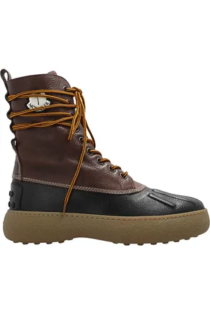 Moncler Buty, Mężczyzna, brązowy, 41 EU, Skóra, Sznurowane skórzane buty