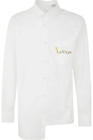 Lanvin Koszule, Mężczyzna, Biały, M, Bawełna, Asymetryczna koszula - Optic