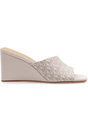 Michael Kors Buty, Kobieta, Beżowy, 36 EU, Klin na Koturnie z Nadrukiem Logo