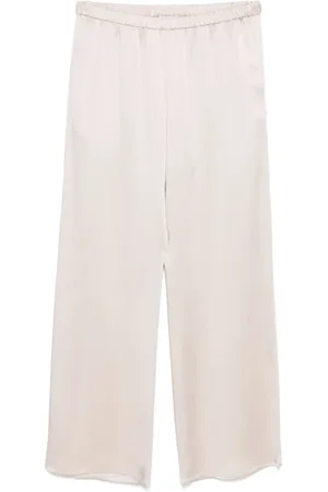 LE TRICOT PERUGIA Spodnie, Kobieta, Beżowy, S, Beżowe Spodnie Palazzo Crepe