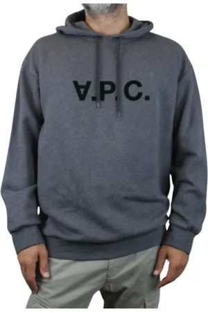 A.P.C. Bluzy, Mężczyzna, Szary, L, Bawełna, Bluza z kapturem