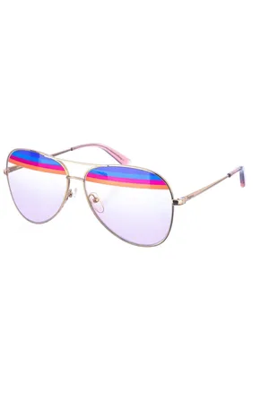 Salvatore Ferragamo Akcesoria, Kobieta, Wielobarwność, ONE SIZE, Okulary przeciwsłoneczne w stylu Aviator z metalową ramką