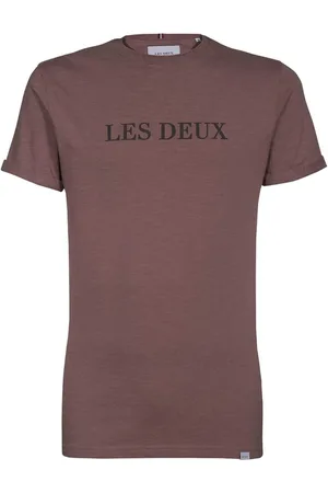 Les Deux Koszulki, Mężczyzna, Fioletowy, XS, Bawełna, Bawełniany T-shirt z Kontrastowym Logo