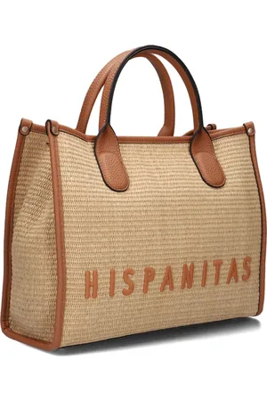 Hispanitas Torebki, Kobieta, brązowy, ONE SIZE, Brązowa torba shopper z rafii