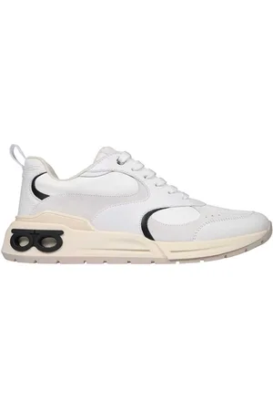 Salvatore Ferragamo Buty, Mężczyzna, Biały, 42 EU, Zamsz, Skórzane sneakersy z niską cholewką i zamszowymi wstawkami