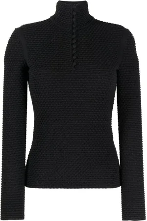 Salvatore Ferragamo Swetry, Kobieta, Czarny, XS, Bawełna, Golf z golfem
