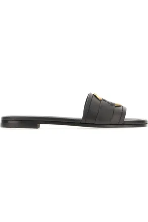 Moncler Buty, Kobieta, Czarny, 39 EU, Skóra, Podstawowe skórzane klapki typu bell