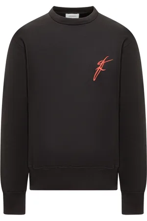 Salvatore Ferragamo Bluzy, Mężczyzna, Czarny, S, Bawełna, Klasyczna bluza dresowa z okrągłym dekoltem