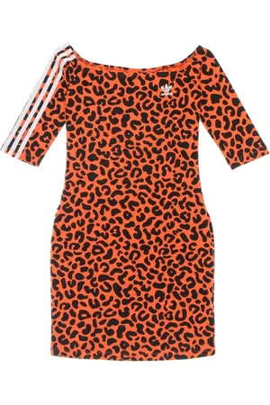 adidas Sukienki, Kobieta, Wielobarwność, M, Bawełna, Krótka sukienka z motywem zwierzęcym, dopasowany krój