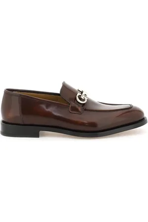 Salvatore Ferragamo Buty, Mężczyzna, brązowy, 41 EU, Skóra, Gustav Mokasyny z Detalem Gancini