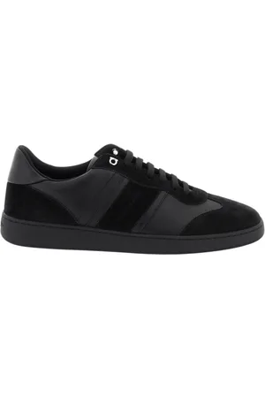 Salvatore Ferragamo Buty, Mężczyzna, Czarny, 41 EU, Skóra, Eleganckie Skórzane Sneakersy