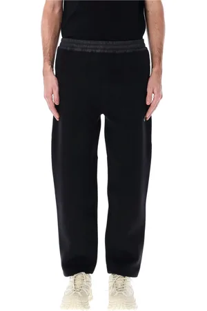 Moncler Spodnie, Mężczyzna, Czarny, XL, Nylon, Czarne spodnie dresowe z nylonowym panelem