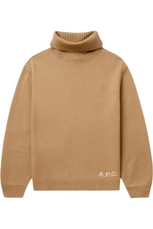 A.P.C. Swetry, Mężczyzna, Beżowy, M, Wełna, Sweter Polo z Wełny Merino