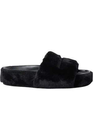 Stella McCartney Buty, Kobieta, Czarny, 40 EU, Poliester, Klapki na platformie z imitacji futra