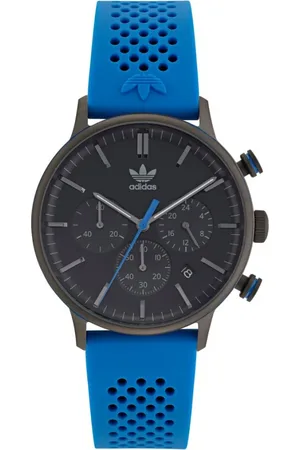 adidas Akcesoria, Mężczyzna, Niebieski, ONE SIZE, Niebieski zegarek Chrono z gumowym paskiem