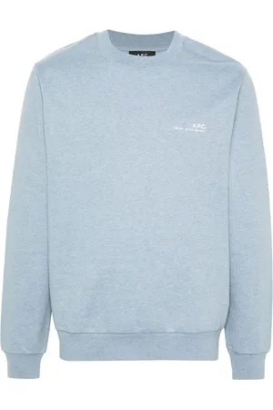 A.P.C. Bluzy, Kobieta, Niebieski, L, Bluza z nadrukiem logo Rue Madame
