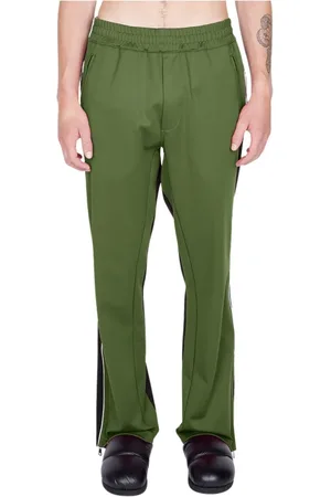 Moncler Spodnie, Mężczyzna, Zielony, S, Poliester, Spodnie Dresowe Colourblock