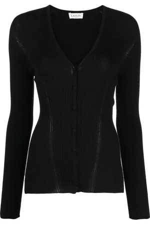 Lanvin Swetry, Kobieta, Czarny, L, Engineered Cardigan