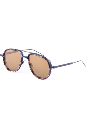 Thom Browne Akcesoria, Mężczyzna, Niebieski, ONE SIZE, Okulary przeciwsłoneczne Aviator