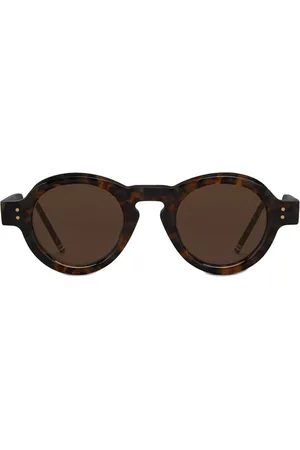 Thom Browne Akcesoria, Mężczyzna, brązowy, ONE SIZE, Okrągłe okulary przeciwsłoneczne Tokyo Tortoise