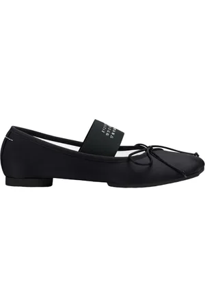 Maison Margiela Buty, Kobieta, Czarny, 40 EU, Poliester, Baletki ze zdobieniem w postaci paska