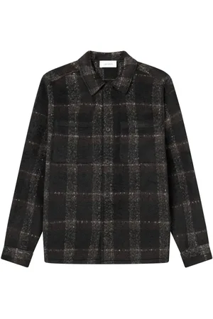 Les Deux Kurtki, Mężczyzna, Czarny, L, Bawełna, Koszula w kratę Overshirt 2.0
