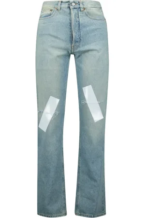 Maison Margiela Jeansy, Kobieta, Niebieski, W27, Bawełna, Adhesive Band Jeansy