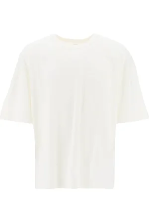 LEMAIRE Koszulki, Mężczyzna, Biały, S, Bawełna, Boxy T-shirt z Krótkim Rękawem
