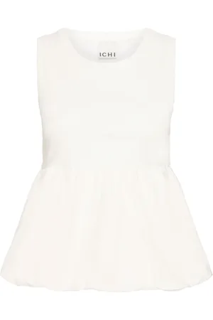 Ichi Koszulki, Kobieta, Biały, XS, Kobiecy Top Peplum Cloud Dancer