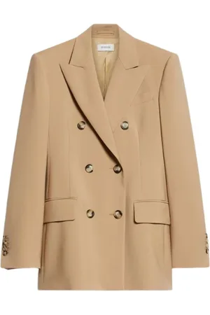Sportmax Kurtki, Kobieta, Beżowy, S, Klasyczny Wełniany Blezer