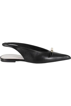 Lanvin Buty, Kobieta, Czarny, 37 EU, Skóra, Skórzane baleriny Slingback z kokardą