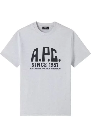 A.P.C. Koszulki, Mężczyzna, Biały, S, Bawełna, Bawełniany T-shirt z nadrukiem Vintage Logo