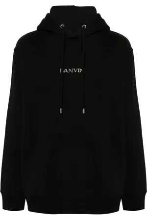 Lanvin Bluzy, Mężczyzna, Czarny, S, Bawełna, Bluza z Kapturem z Logo