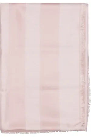 Lanvin Akcesoria, Kobieta, Różowy, ONE SIZE, Wełna, Wełniano-jedwabny szal z nadrukowanym logo
