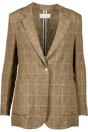 Fabiana Filippi Kurtki, Kobieta, brązowy, XS, Lekki lniany żakiet blazer