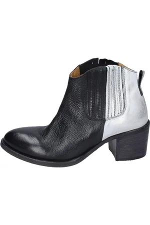 Moma Buty, Kobieta, Czarny, 36 EU, Skóra, Skórzane botki w stylu vintage