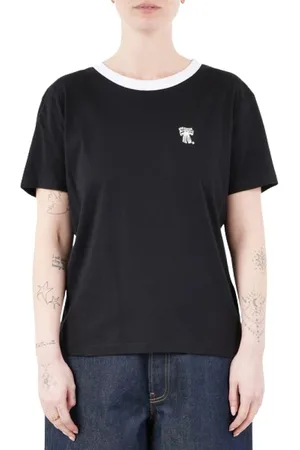 Acne Studios Koszulki, Kobieta, Czarny, S, Bawełna, Stylowy czarny T-shirt