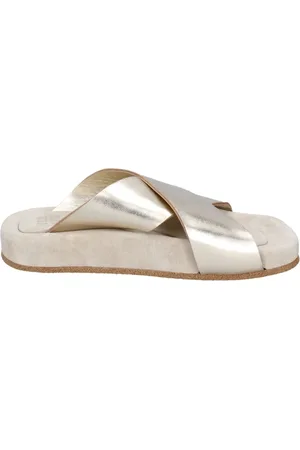 Moma Buty, Kobieta, Żółty, 37 EU, Skóra, Skórzane klapki