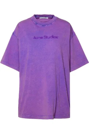 Acne Studios Koszulki, Mężczyzna, Fioletowy, M, Bawełna, T-Shirt
