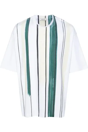 Lanvin Koszulki, Mężczyzna, Wielobarwność, M, Bawełna, Koszulka bawełniana w paski