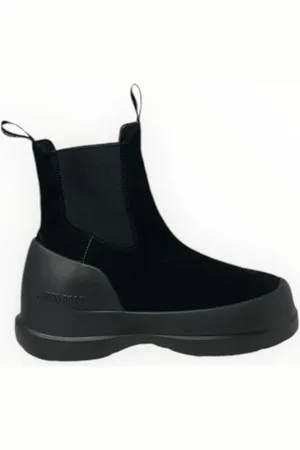 Moon Boot Buty, Kobieta, Czarny, 38 EU, Zamsz, Botki Chelsea z zamszu Luna