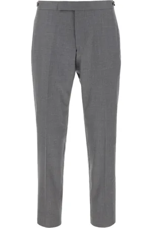 Thom Browne Spodnie, Mężczyzna, Szary, M, Wełna, Spodnie garniturowe