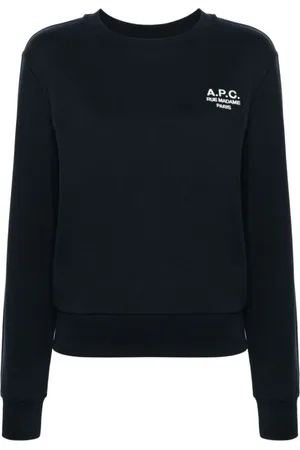 A.P.C. Bluzy, Kobieta, Niebieski, S, Bawełna, Bluza z haftem Rue Madame